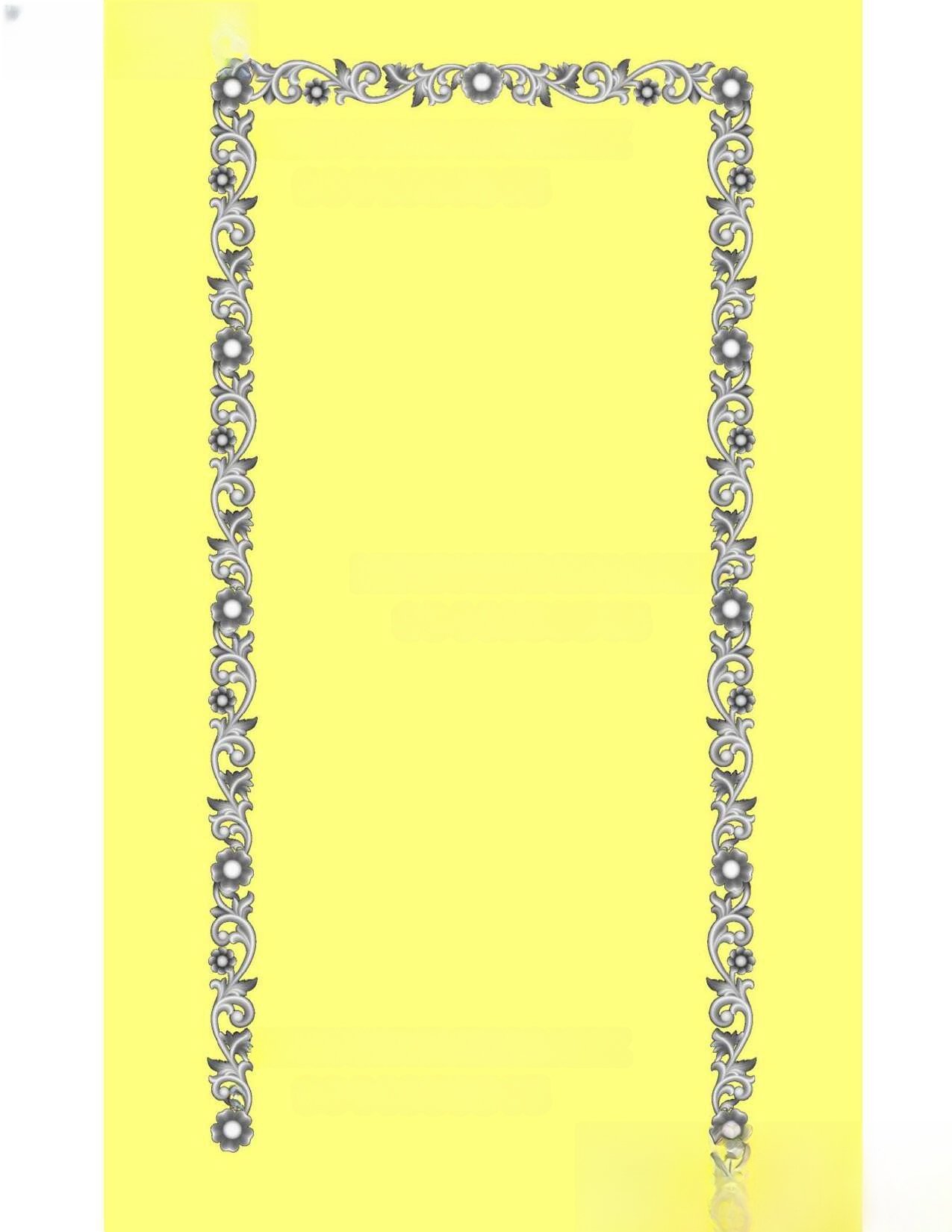 MD - MIX-15 Decorative Floral Arch Frame 3D Relief Model